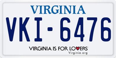VA license plate VKI6476