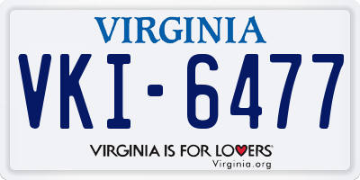 VA license plate VKI6477