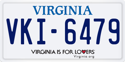 VA license plate VKI6479