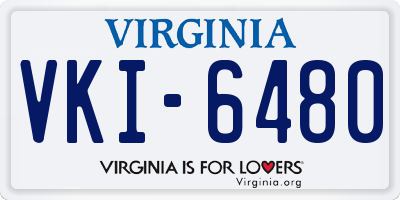 VA license plate VKI6480