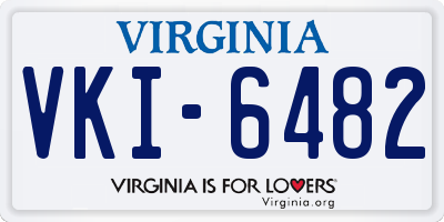 VA license plate VKI6482