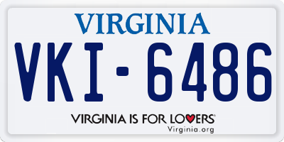 VA license plate VKI6486