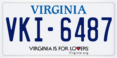 VA license plate VKI6487