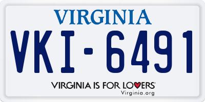 VA license plate VKI6491