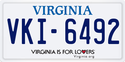 VA license plate VKI6492