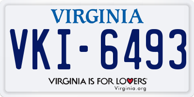 VA license plate VKI6493
