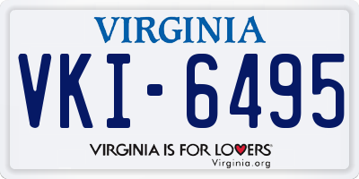 VA license plate VKI6495