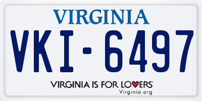 VA license plate VKI6497