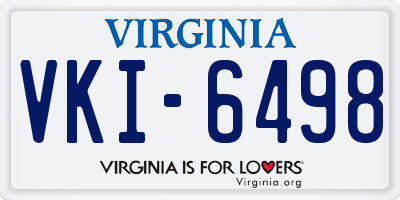 VA license plate VKI6498