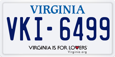 VA license plate VKI6499