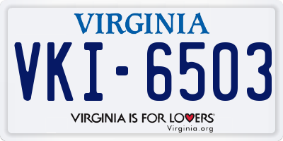 VA license plate VKI6503