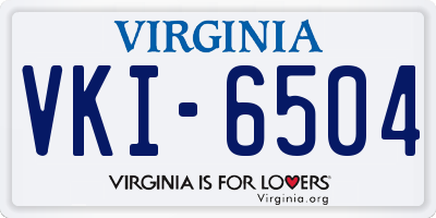 VA license plate VKI6504