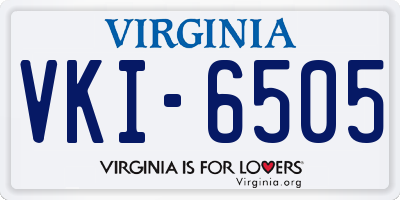 VA license plate VKI6505