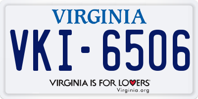 VA license plate VKI6506