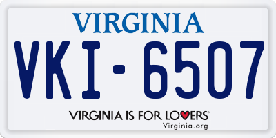 VA license plate VKI6507