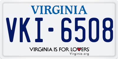 VA license plate VKI6508