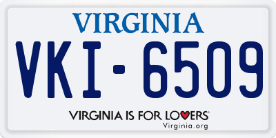 VA license plate VKI6509