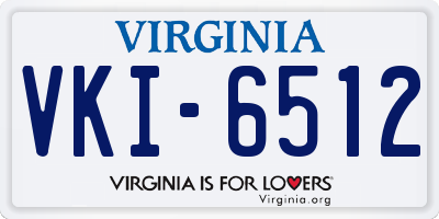 VA license plate VKI6512