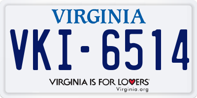 VA license plate VKI6514