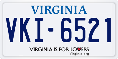 VA license plate VKI6521