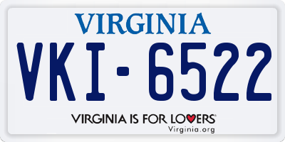 VA license plate VKI6522