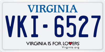 VA license plate VKI6527