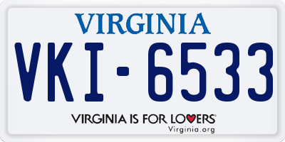 VA license plate VKI6533