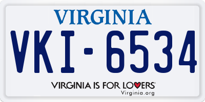 VA license plate VKI6534