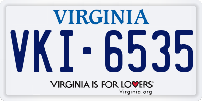 VA license plate VKI6535