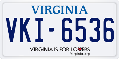 VA license plate VKI6536