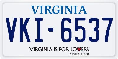 VA license plate VKI6537