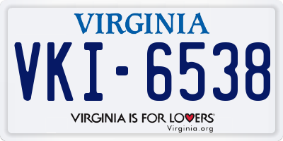 VA license plate VKI6538