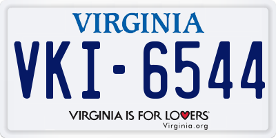 VA license plate VKI6544