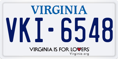 VA license plate VKI6548