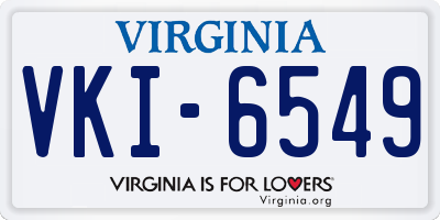 VA license plate VKI6549