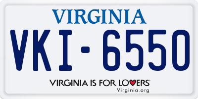VA license plate VKI6550