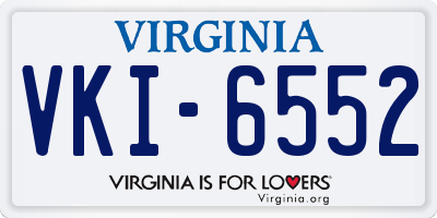 VA license plate VKI6552