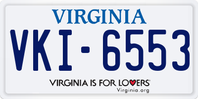 VA license plate VKI6553