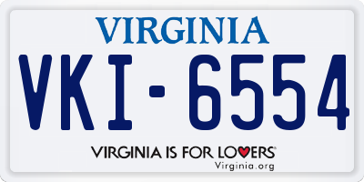 VA license plate VKI6554