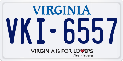 VA license plate VKI6557