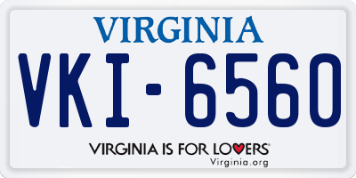 VA license plate VKI6560