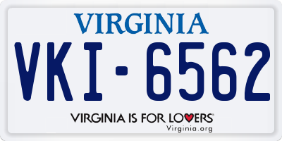 VA license plate VKI6562