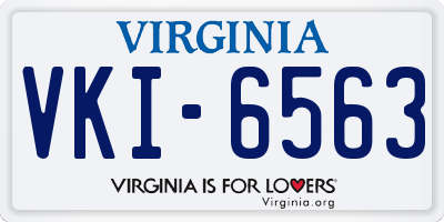 VA license plate VKI6563