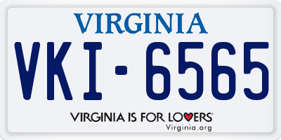 VA license plate VKI6565