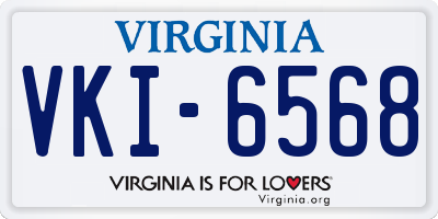 VA license plate VKI6568