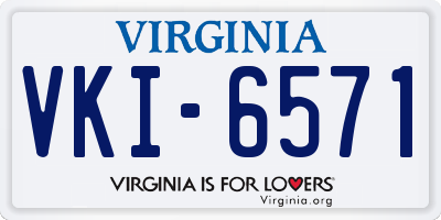 VA license plate VKI6571