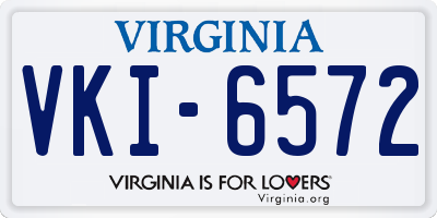 VA license plate VKI6572