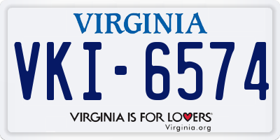 VA license plate VKI6574