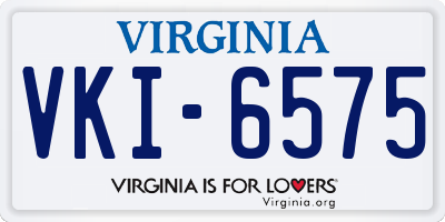 VA license plate VKI6575