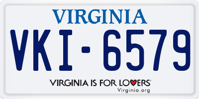 VA license plate VKI6579